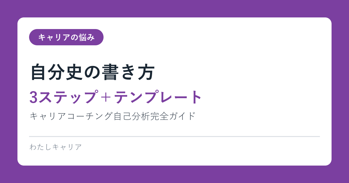 自分史の書き方【3ステップ＋テンプレート】キャリアコーチング自己分析完全ガイド